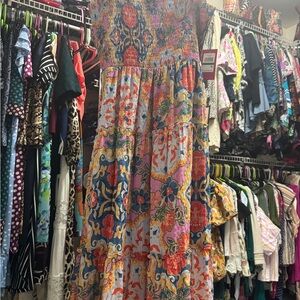 Vince Camuto Multicolor Floral Print Maxi Dress
